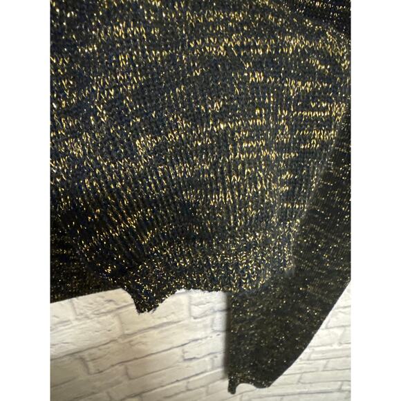 Fortune Knits Inc Vintage 80s 2 Piece Black & Gold Metallic Sweater Joggers LG - Picture 5 of 6